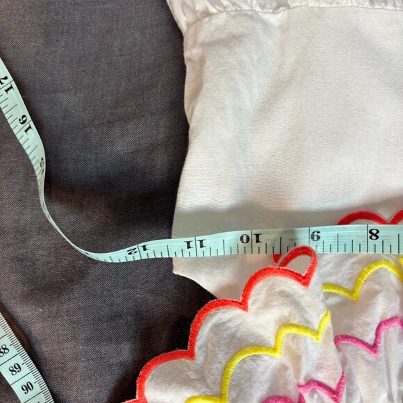 Janie and Jack Girls Dress White Embroidered Ruffle Scalloped Trim Size 4 - Picture 5 of 7